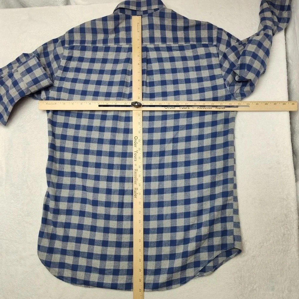 Vineyard Vines Shirt Mens Medium‎ Blue Check Flannel Slim Long Sleeve Button Up